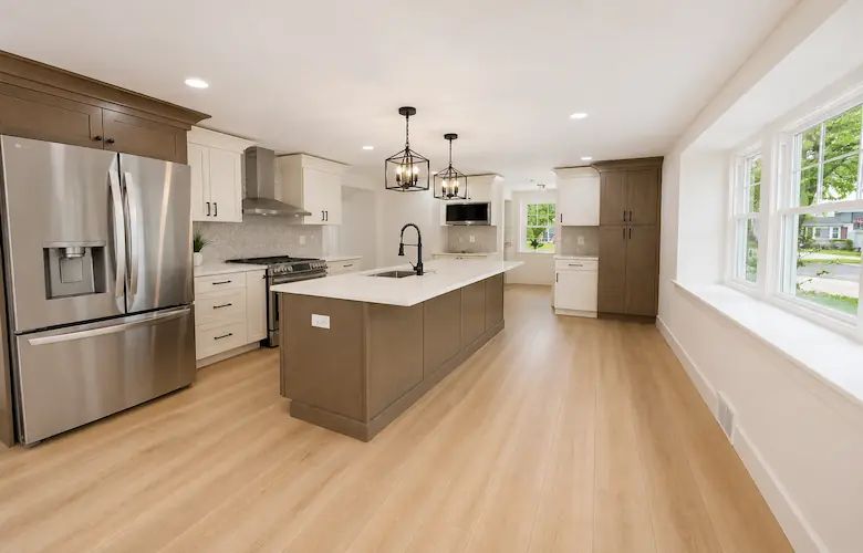 Modern kitchen with island and appliances